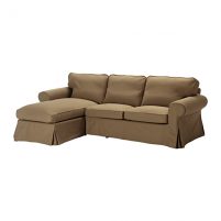 EKTORP Sofa 2-osobowa i leżanka jasnobrązowa IKEA