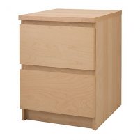 MALM Komoda, 2 szuflady okl. brzoz Ikea