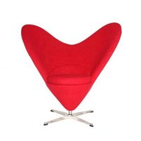 Heart Cone Chair Fotel czerwony IDEAL MEBLE